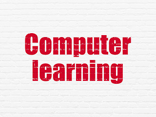 Image showing Learning concept: Computer Learning on wall background