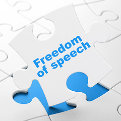 Image showing Politics concept: Freedom Of Speech on puzzle background