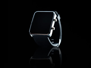 Image showing close up of black smart watch