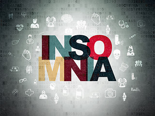 Image showing Medicine concept: Insomnia on Digital Paper background