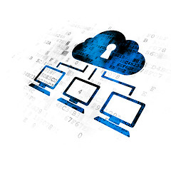 Image showing Protection concept: Cloud Network on Digital background