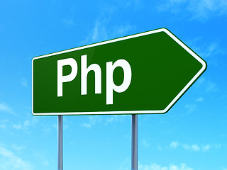 Image showing Programming concept: Php on road sign background