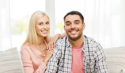 Image showing smiling happy couple at home