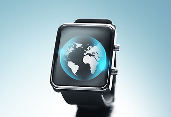 Image showing close up of black smart watch