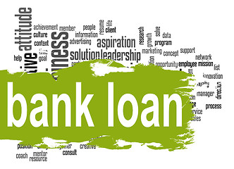 Image showing Bank loan word cloud with green banner