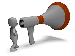Image showing Loud Hailer Character Shows Announcing Explaining And Megaphone 