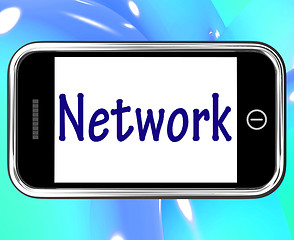 Image showing Network Smartphone Means Online Connections And Contacts