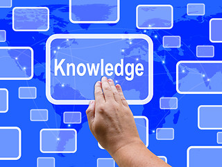 Image showing Knowledge Touch Screen Shows Learning Education And Intelligence