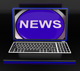 Image showing News On Laptop Showing Journalism Show