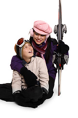 Image showing Family ski vacation