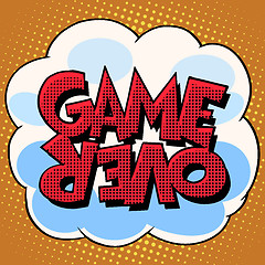 Image showing Game over comic bubble retro text