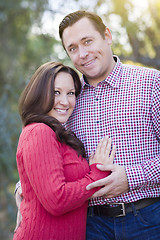 Image showing Attractive Caucasian Couple Portrait Outdoors