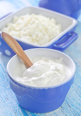 Image showing cottage,milk and sour cream