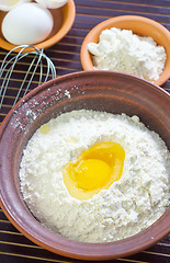 Image showing flour and eggs