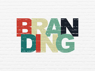Image showing Advertising concept: Branding on wall background