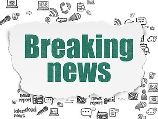 Image showing News concept: Breaking News on Torn Paper background