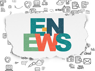 Image showing News concept: E-news on Torn Paper background
