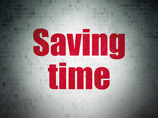 Image showing Time concept: Saving Time on Digital Paper background