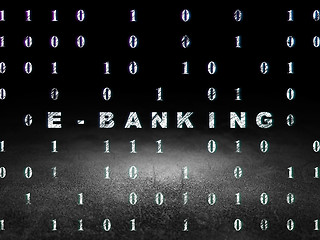 Image showing Finance concept: E-Banking in grunge dark room