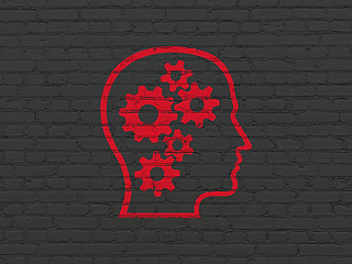 Image showing Business concept: Head With Gears on wall background