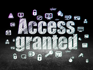 Image showing Security concept: Access Granted in grunge dark room
