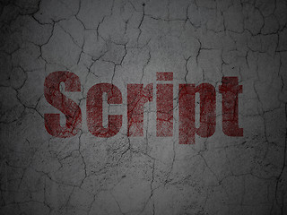 Image showing Database concept: Script on grunge wall background