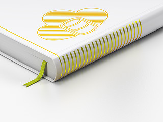 Image showing Database concept: closed book, Database With Cloud on white background