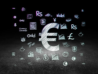 Image showing Money concept: Euro in grunge dark room