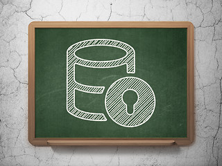 Image showing Software concept: Database With Lock on chalkboard background