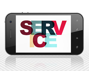 Image showing Business concept: Smartphone with Service on  display