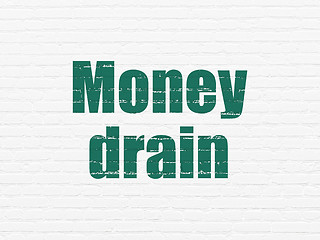 Image showing Money concept: Money Drain on wall background