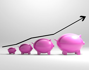 Image showing Growing Piggy Shows Increased Savings