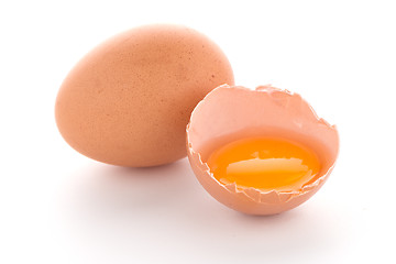 Image showing Raw eggs isolated on white