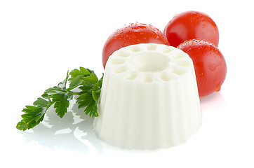 Image showing Fresh white cheese