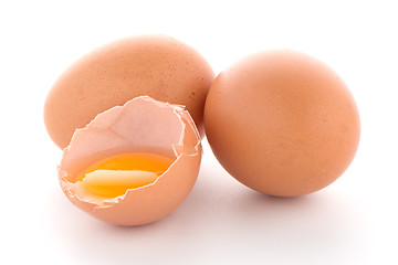 Image showing Raw eggs isolated on white