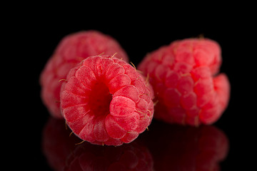 Image showing Raspberries with leaves