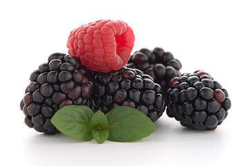 Image showing Raspberry with blackberry 