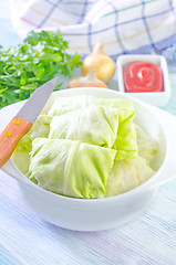 Image showing cabbage leaf with meat