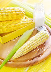 Image showing boiled corn with salt