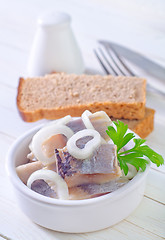 Image showing herring with onion and bread