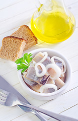 Image showing herring with onion and bread