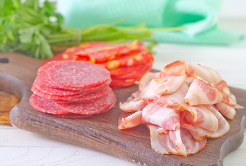 Image showing salami and bacon