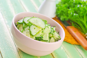 Image showing salad with cucumbers