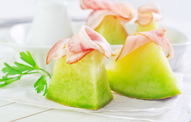 Image showing melon and ham