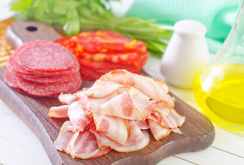 Image showing salami and bacon