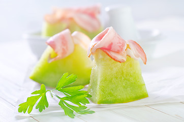 Image showing melon and ham