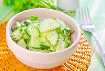 Image showing salad with cucumbers