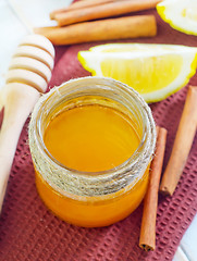 Image showing honey,cinnamon,and lemon