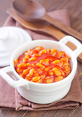 Image showing white beans with tomato sauce