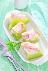 Image showing ham and melon